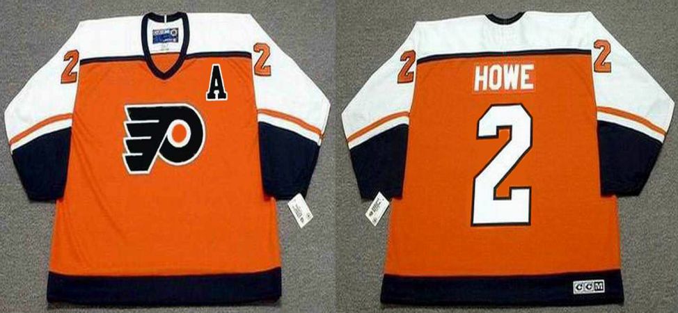 2019 Men Philadelphia Flyers #2 Howe Orange CCM NHL jerseys
